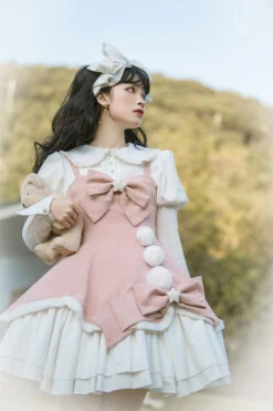 Cute Girl Doll Collar Hair Ball Christmas Princess Sweet Lolita JSK Dress Full Set -LolitaInside 00e62b8c526e06f993a6786cffdeee2e