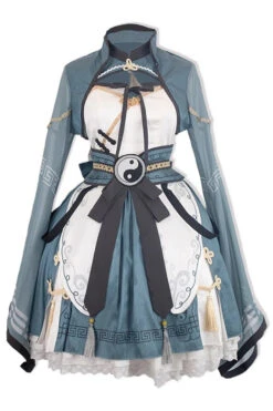Multi-layer Little Taoist Priest Print Ruffle Sweet Chinese Style Lolita Jsk Dress 2 Colors -LolitaInside 02503fd569562582450f308a3df18e5a