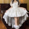 White Sleeveless Multi-layer Ruffle Bowknot Sweet Lolita Jsk Dress -LolitaInside 02dda04bf958aebc8ec12ed1eae19fad