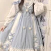 White/Blue Navy Collar Long Sleeves Print Ruffle Bowknot Sweet Princess Lolita Dress -LolitaInside 03a393e1a5bf4bce8694089144d52080