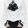 White Chiffon Chest Embroidery Lace Sleeves Mens Gothic Blouse -LolitaInside 03b7b1a872b1830f4d30d47949eb9f53