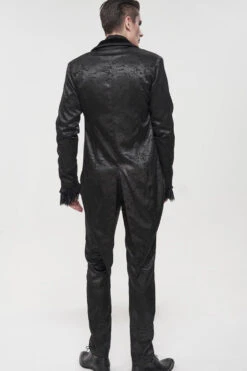 Black Gothic Bright Pattern Printed Decoration Swallowtail Men's Coat -LolitaInside 03b90f82cefbcda9f9d7411719a874e0