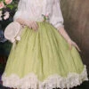 Green Elegant Vintage Tulip Multi-Layer Ruffled Classic Lolita Skirt Dress -LolitaInside 044c5043541a1dd716686bb395c0bca6