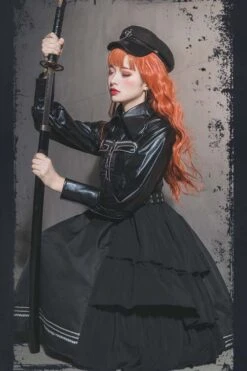 Black Night Owl Handsome Cool Gothic Lolita JSK Dress -LolitaInside 0460a6bc9a7440f599bdcd4be334ac49