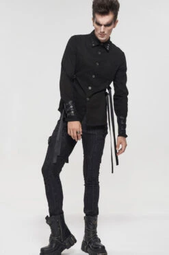 Black Punk Casual Circuit Diagram Print Asymmetric Decoration Men's Long Pants 22 Black Punk Casual Circuit Diagram Print Asymmetric Decoration Men's Long Pants -LolitaInside 08e80a02a42c87775ecbbf068dff4054