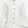 White Straight Collar Puff Sleeve Jacquard Mens Punk Blouse -LolitaInside 0926255b3d744c6ad5ffab83933d4994
