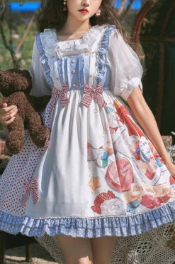 Candy Jar Print Ruffled Sweet Lolita JSK Dress