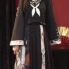 Black Bad Girl Chinese Elements Printed Asymmetric Pleated Skirt Full Set Of Classic Lolita Dress -LolitaInside 09f458fea2c3aa1a7928156a959ee3d7