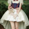 White/Blue Gorgeous White Snow Princess Short Sleeves Sweet Lolita Dress