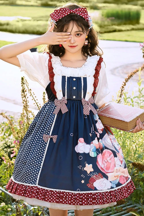 Candy Jar Print Ruffled Sweet Lolita JSK Dress 6 Candy Jar Print Ruffled Sweet Lolita JSK Dress - Image 4