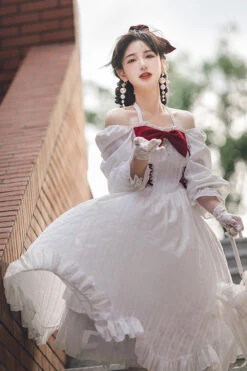 White Roman Covenant Boat Neck Long Sleeves Ruffle Classic Lolita Dress 20 White Roman Covenant Boat Neck Long Sleeves Ruffle Classic Lolita Dress -LolitaInside 0e299319b7227e1e6c7c8d410c83d3fc