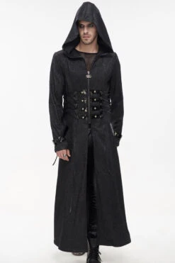 Black Punk Stripe Mechanism Material Adjustable Stitching Fake Girdle Design Slim Fit Men's Coat -LolitaInside 0e6de92783f3b45b828043556aa2f9d6