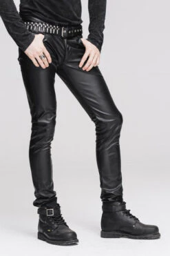 Black Wear Synthetic Leather Basic Model Punk Tight Mens Pants 11 Black Wear Synthetic Leather Basic Model Punk Tight Mens Pants -LolitaInside 0f0dc8e3cabc4ce398e9166b0c4046cb