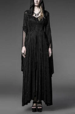 Black High Priestess Hooded Knitted Long Sleeves Gothic Lolita Dress