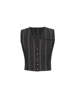 Black Retro Micro-Elastic Thick Stripe Stitching Three-Dimensional Texture Detachable Men's Punk Swallowtail Vest 17 Black Retro Micro-Elastic Thick Stripe Stitching Three-Dimensional Texture Detachable Men's Punk Swallowtail Vest -LolitaInside 0fc36fc42912170870fcea904c60fef1