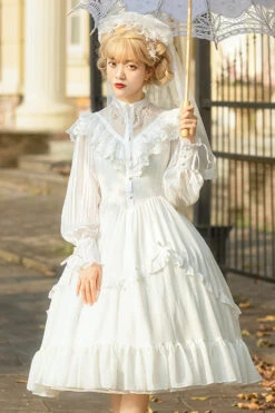 Black Hollow V Neck Long Sleeves Bowknot Hanayome Ruffled Gothic Lolita Dress -LolitaInside 10383e80aefc49f61d7d78fb00ffc0b4