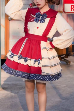 Red Multi-Layer Ruffled High Waist Sweet Lolita JSK Dress