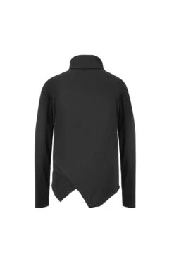 Black Worn Out Cross Shaped Hasp High Collar Asymmetric Hem Men's Punk T-Shirt -LolitaInside 11370dd58877ab3009a4aa0541b23aee