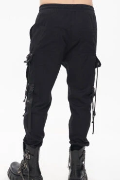 Black Punk Fine Twill Two-Wear Metal Buckle Chain Decoration Men's Pants -LolitaInside 12c01b4f0e3c36145c6a1f345cc5fba2