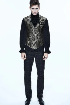 Black/Silver Jacquard Printed Button Men's Gothic Vest -LolitaInside 139213e88efca7c455f445b8b3e99cb5 0525ac72 7bf8 4aa3 b2c6 76b24c553af0