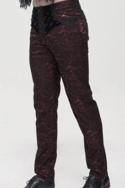 Ine Gothic Glossy Pattern Drawstring Lace Decoration Men's Pants -LolitaInside 1414dc8101b01e28a0f3e090b59439fd