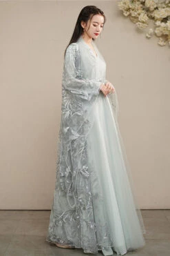 Grey Large Size Ancient Costume Full Set Of Sweet Hanfu Dress -LolitaInside 156d1998bac7e8a197e8d98dcbe7343d