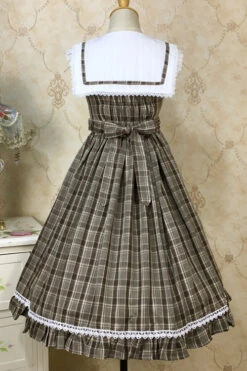 Plaid Print With Fake Collar High Waisted Sweet Lolita JSK Dress 17 Plaid Print With Fake Collar High Waisted Sweet Lolita JSK Dress -LolitaInside 157c09c194998b6d2c630b83d0031406