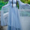 Blue Chinese Style Fairy Airy Sweet Hanfu Dress 1 Blue Chinese Style Fairy Airy Sweet Hanfu Dress -LolitaInside 15a1296be6d4482abb94799b2ba74198