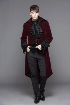 Red Party Fake Two Pieces Velvet Mens Gothic Long Coat 11 Red Party Fake Two Pieces Velvet Mens Gothic Long Coat -LolitaInside 167aa0673a0b17a55ed831afdc5c5db5