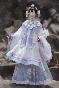 Embroidery Long Coat Horse Noodles Hanfu Dress -LolitaInside 1730e6636a6a16885226a5f0ee7a623c