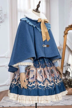 Blue Explore The Stars Ruffled Classic Lolita Skirt Dress -LolitaInside 18c8a4ffd030a42ebb6ffa7b5c745491