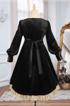 Black Velvet Fake Collar High Waist Classic Lolita OP Dress -LolitaInside 19c9cc17a8d1b05622726df51fdc0b4f