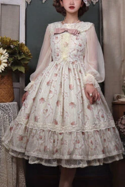 Pink Elegant Vintage Rose Print Multi-Layer Ruffled Sweet Lolita JSK Dress -LolitaInside 1aa0b55fad76a72f6b6ab3ae26ad78f7 7da7fe65 0930 4bb4 a93c 0716bf4e6c74