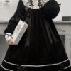 Black Bowknot Ruffled Long Sleeves Lolita OP Gothic Lolita Dress -LolitaInside 1b8296aac6f3bf450dadcce0b5363d1d
