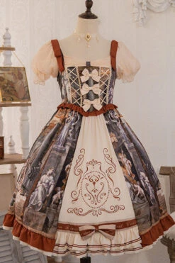Multi-Color Constantine Oil Painting Print Bowknot Classic Vintage Princess Lolita Dress 11 Multi-Color Constantine Oil Painting Print Bowknot Classic Vintage Princess Lolita Dress -LolitaInside 1bbe009fb1aa840506337e56ad08afd6