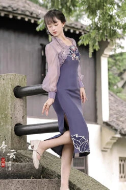 Purple Retro Chest Embroidery Han Elements Suspenders With Cloak Sweet Hanfu Dress -LolitaInside 1d6c53113c6c987345bcdd0d68ac3046