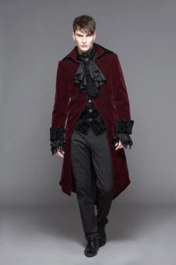 Red Party Fake Two Pieces Velvet Mens Gothic Long Coat 10 Red Party Fake Two Pieces Velvet Mens Gothic Long Coat -LolitaInside 1dd2f05382c2bbc9eb5bf19a5d7d0e86
