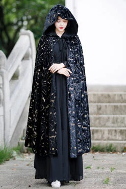 Black Costume Polka Dot Print Classic Hanfu Dress -LolitaInside 1df1d7864f9668e4ff2a9db800bf31f0