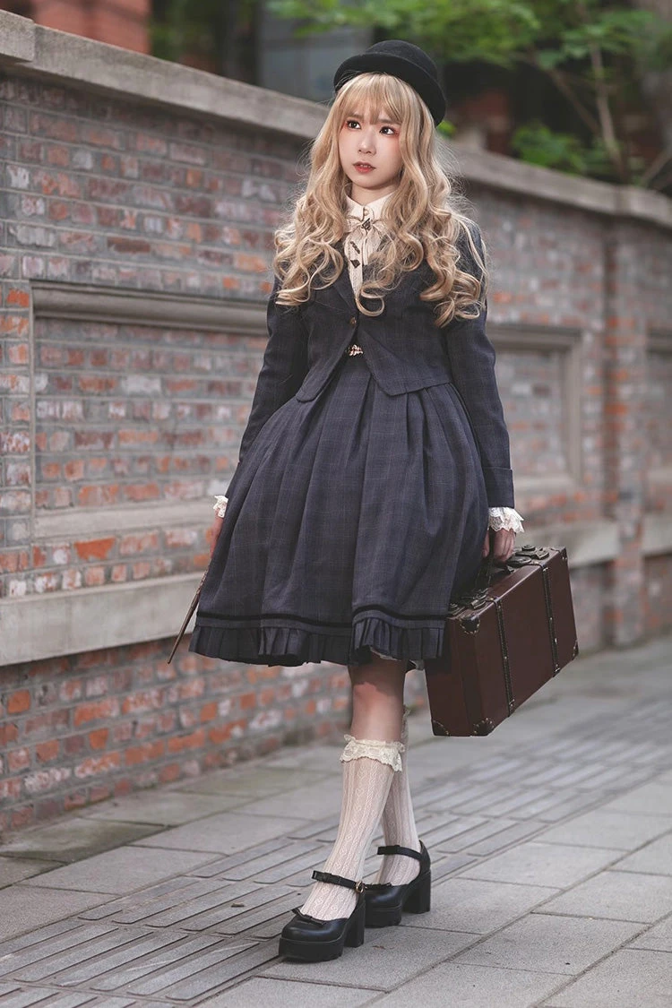 Princess Lost In The Fog Ruffle College Style Elegant Classic Lolita JSK Dress 2 Colors 5 Princess Lost In The Fog Ruffle College Style Elegant Classic Lolita JSK Dress 2 Colors - Image 3