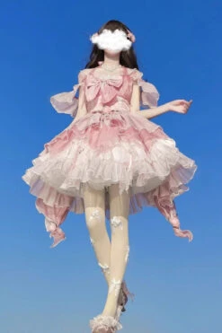 Pink Multi-layer Hanayome Bowknot Elegant Princess Sweet Lolita Jsk Dress -LolitaInside 1e78c96162e3d035301f4310926785b9