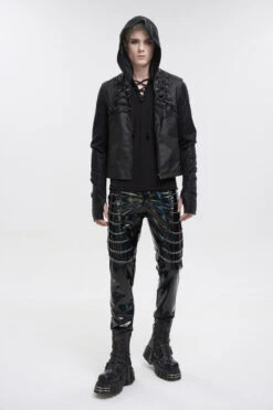 Black Stretch Symphony Metal Chains On Both Sides Versatile Leather Men's Gothic Pants -LolitaInside 1ec30e1dd0fcf2bd4e49be6b740334eb