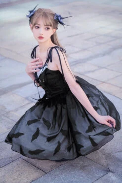 Silent Melody Elegant Black Swan Ballet Feather Print Gothic Lolita Jsk Dress -LolitaInside 1f6a6b816694be0335726970a3f5d2b6