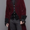 Red Party Fake Two Pieces Velvet Mens Gothic Long Coat -LolitaInside 203e162ab8277734da22379a7a62e9fd