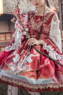Chinese Style Hime Sleeves Ruffled Classic Lolita Op Dress