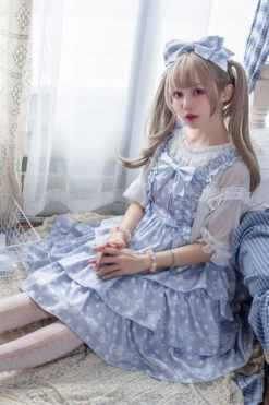 Polka Point Print Bowknot Multi-Layer Princess Sweet Lolita Jsk Dress -LolitaInside 21243b929e8eef4a5b57dc4d51f64267