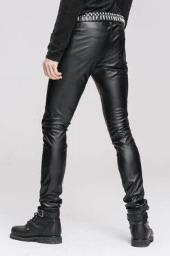 Black Wear Synthetic Leather Basic Model Punk Tight Mens Pants 13 Black Wear Synthetic Leather Basic Model Punk Tight Mens Pants -LolitaInside 21320039ca4c222a9007d5bf0bb57189