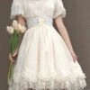 Elegant Vintage Tulip Square Collar Lantern Sleeves Multi-Layer Ruffled Classic Lolita OP Dress Short Version -LolitaInside 21cf190b6035d7c36da5a65627ef469d