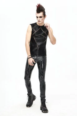 Black Punk Circuit Printed High Quality Stretchy Leather Tight Mens Pants 14 Black Punk Circuit Printed High Quality Stretchy Leather Tight Mens Pants -LolitaInside 233799e18aae16c5e0a347d1bc633bc3