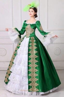 Hime Sleeves High Waisted Square Collar Embroidery Flower Print Victorian Lolita Prom Dress -LolitaInside 240860da2195c2dafe9c5e6030f266d6