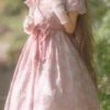 Pink Short Sleeve Floral Print Plaid Pattern Sweet Lolita Dress -LolitaInside 24533a8efeb830435cd7b2a458007230